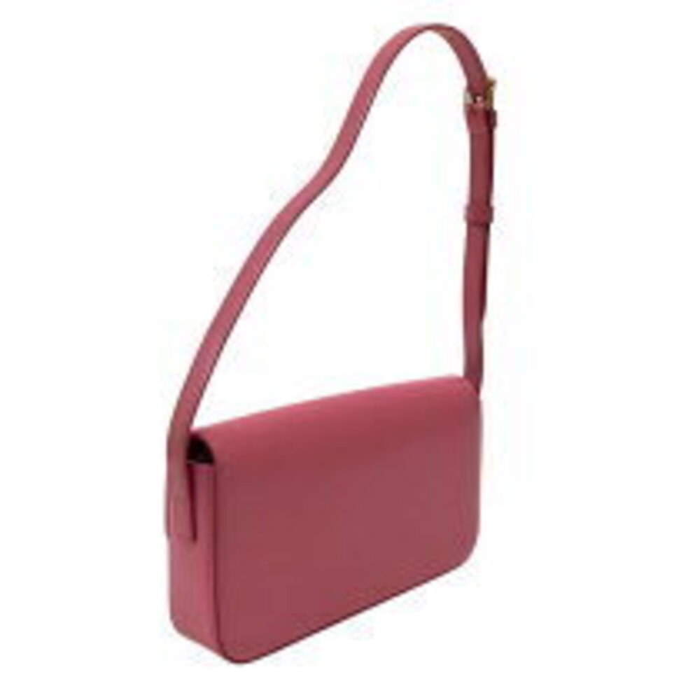 Celine Claude Shoulder Bag pink calfskin